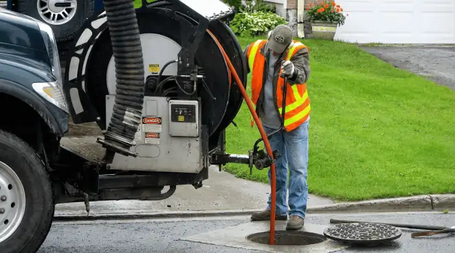 Technician using specialized drainage equipment for sewer line cleaning and foundation protection in Phoenix, AZ